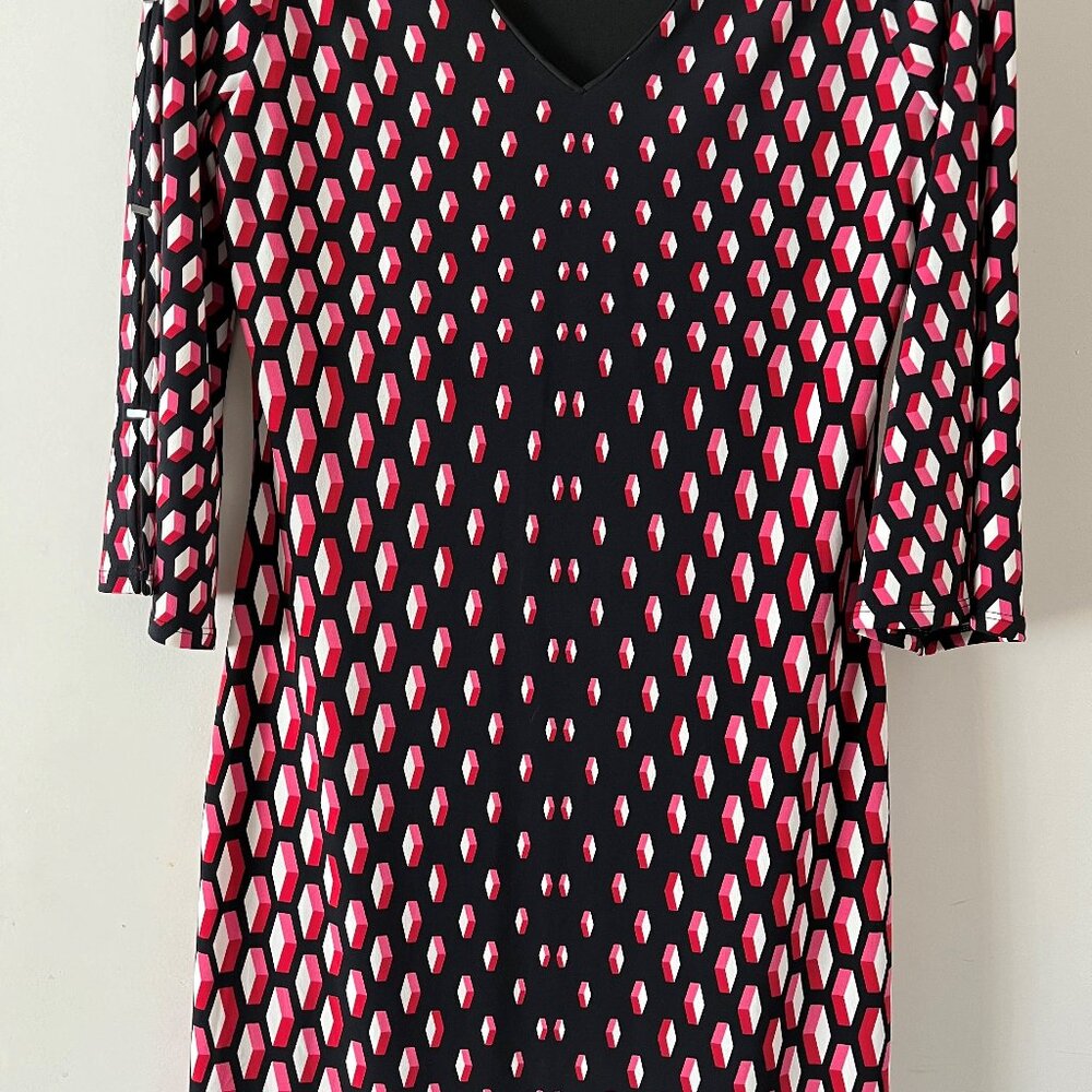 White House Black Market Geometric Pattern Sheath Dress PS - Worn Once